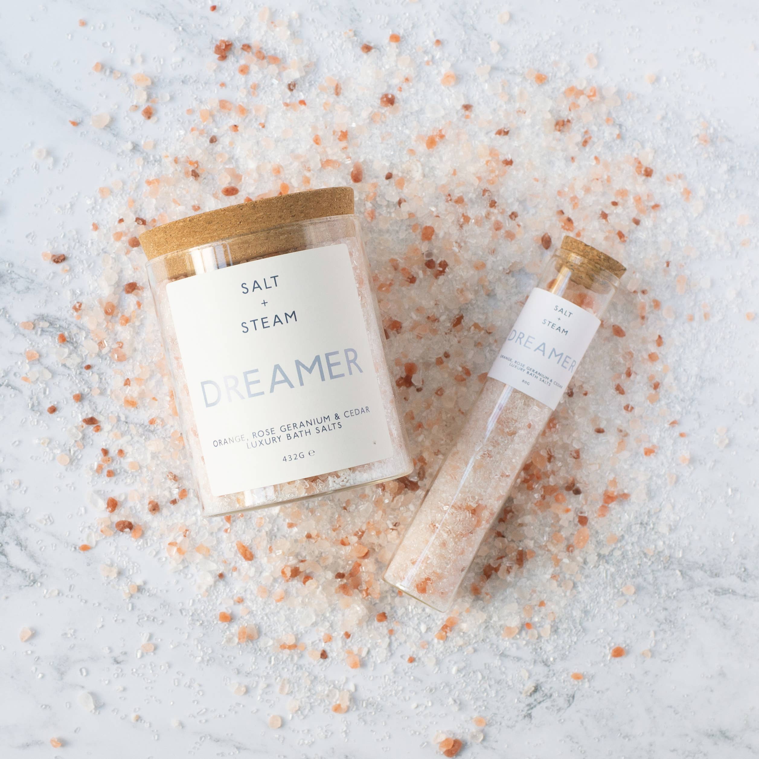 Dreamer - Rose Geranium &amp; Cedar Bath Salts 80g &amp; 432g