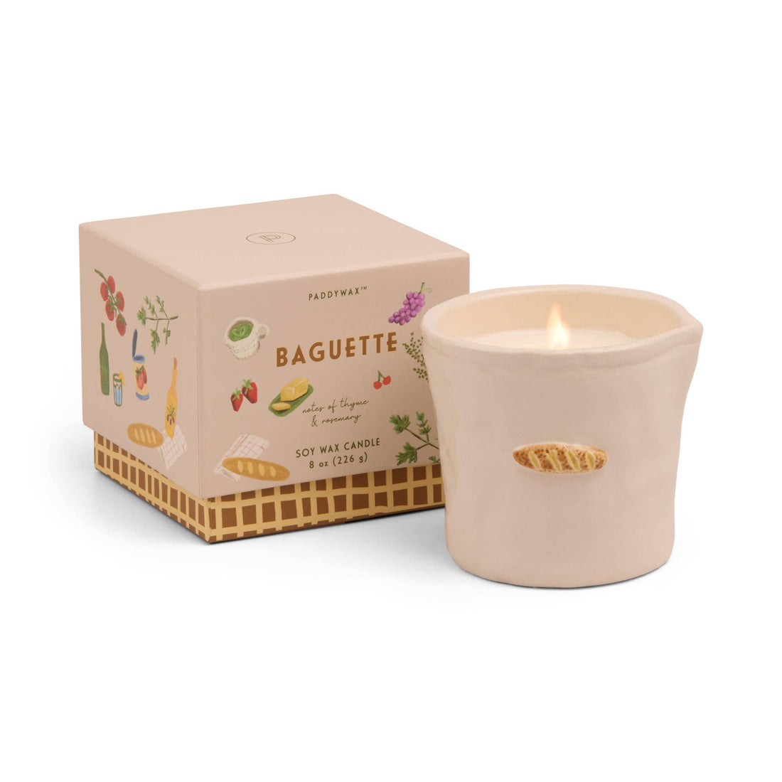 Paddywax Bistro Baguette Ceramic Candle - Rosemary Thyme