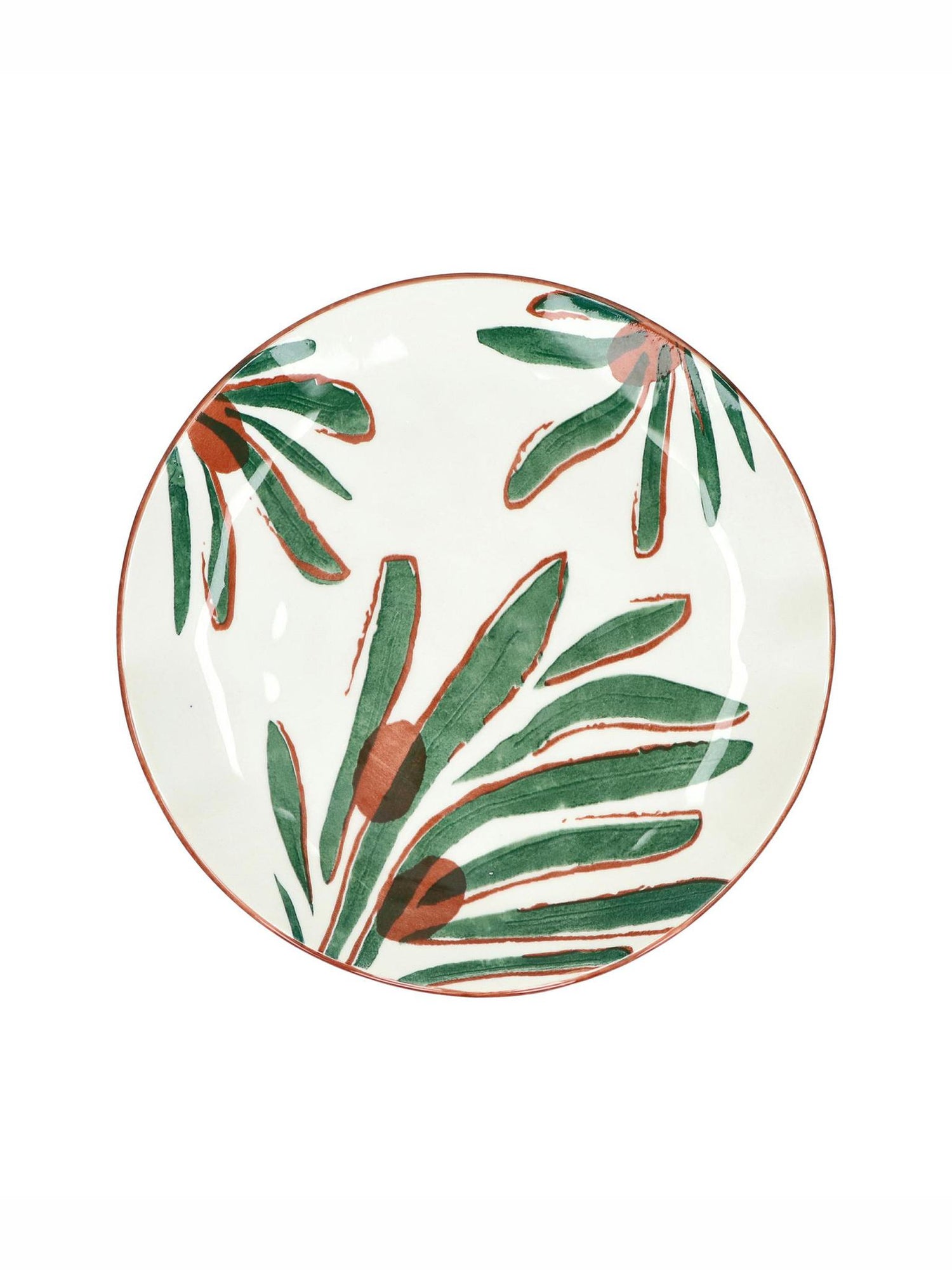 Mykonos Porcelain Dessert Plate - Patterned Green