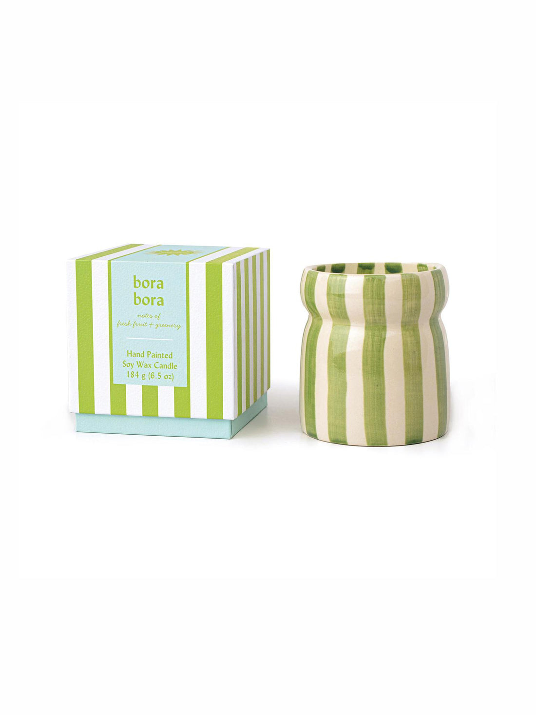 Cabana 6.5oz/184g Rust Striped Ceramic Candle - 7 Colours Available