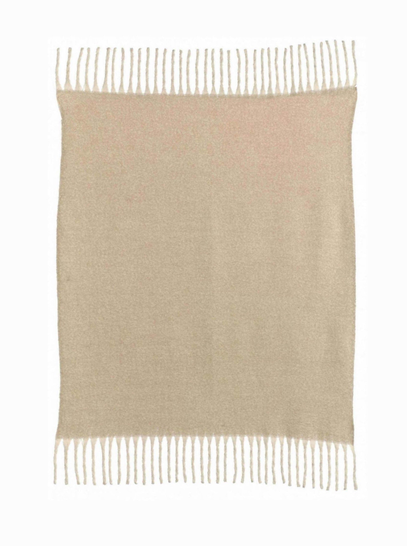 Isabel Recycled Fringed Throw - Natural