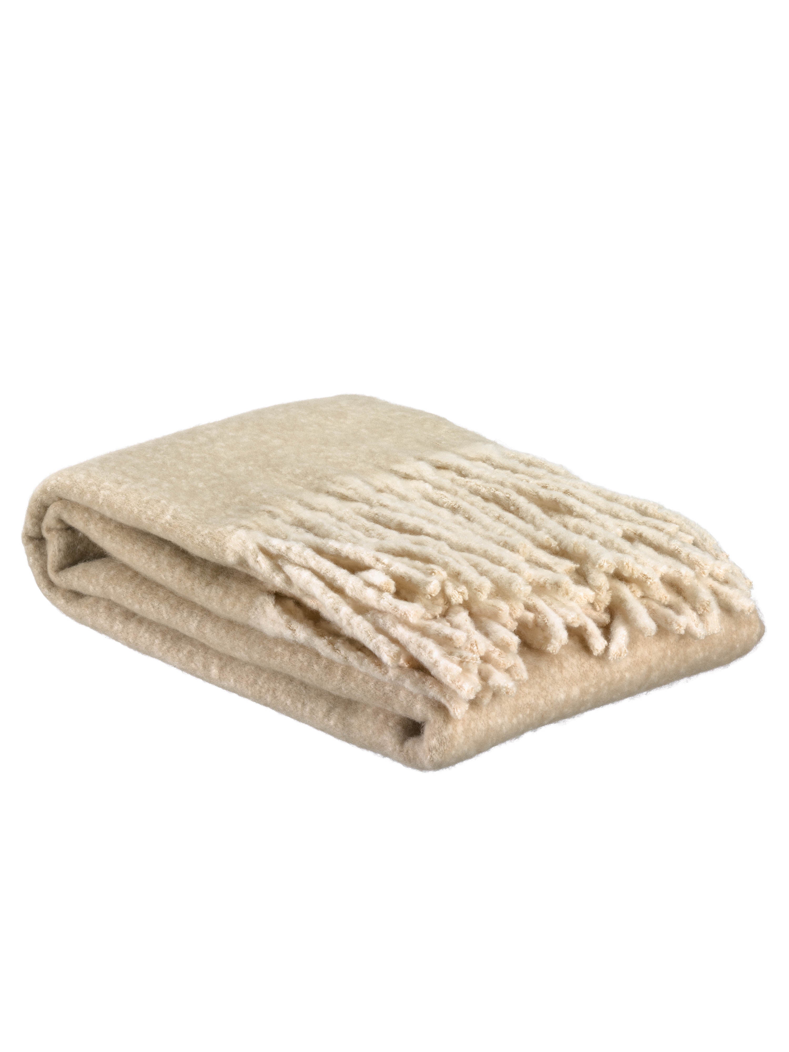 Isabel Recycled Fringed Throw - Natural