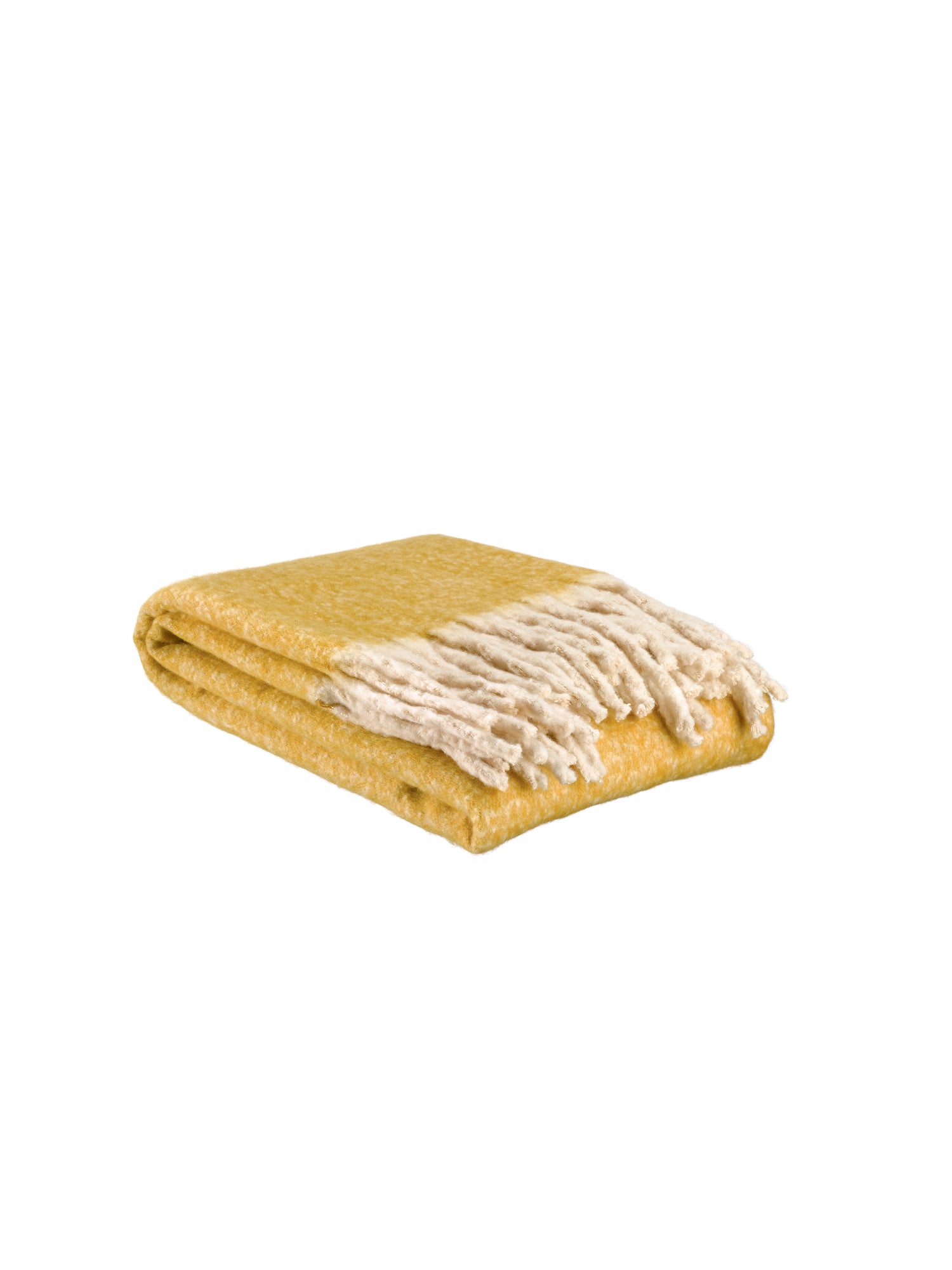 Isabel Recycled Fringed Stripe Throw -Mirabelle Yellow