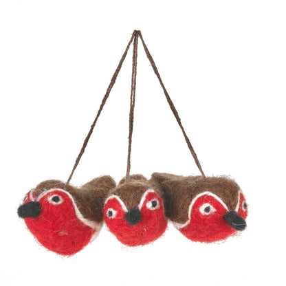 Baby Red Robins (Bag of 3) Hanging Biodegradable Christmas