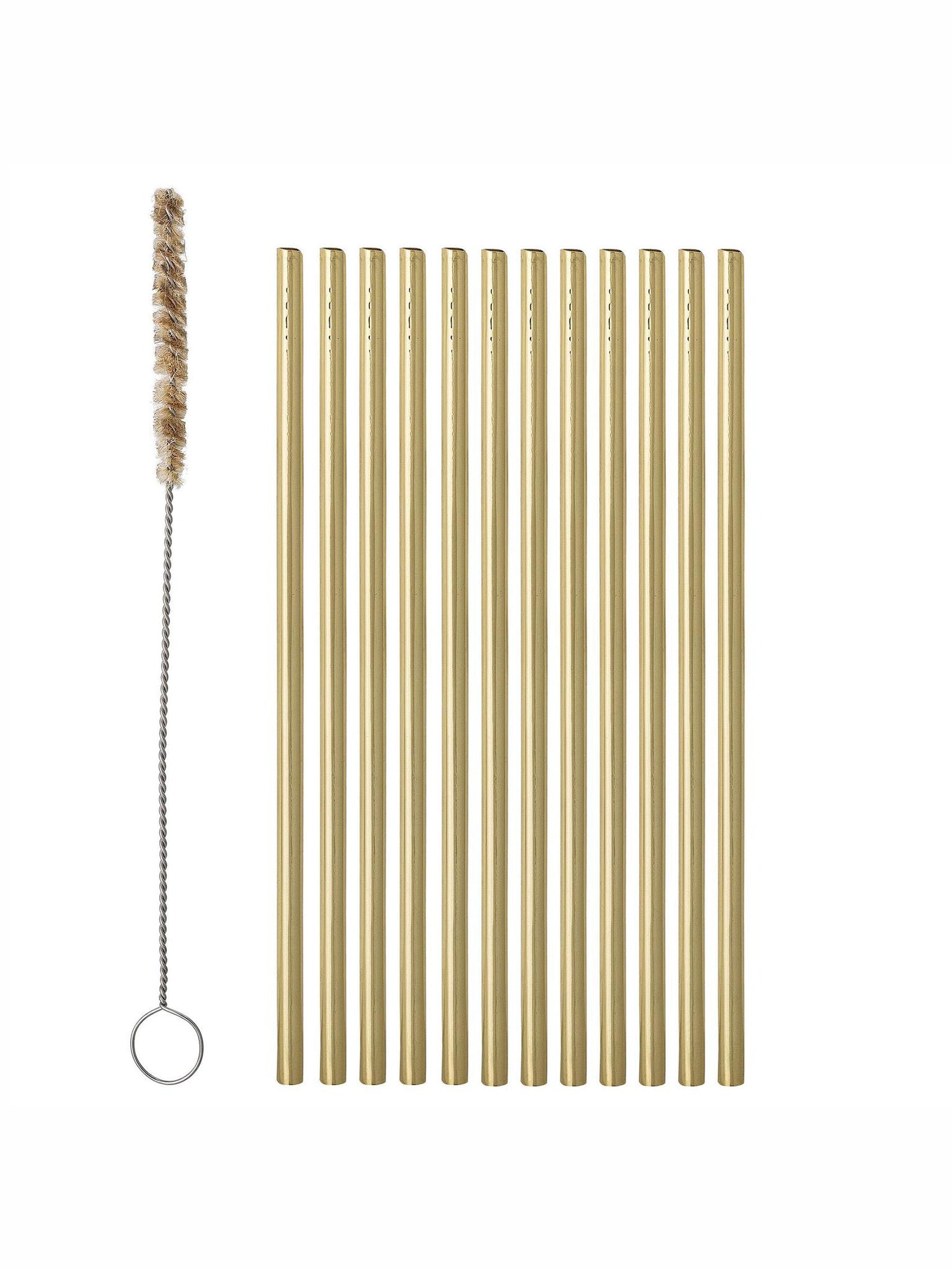 Mendi Straw &amp; Brush - Gold - Stainless Steel