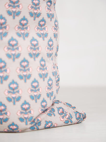 Taupe, Aqua &amp; Pink Printed Cushion