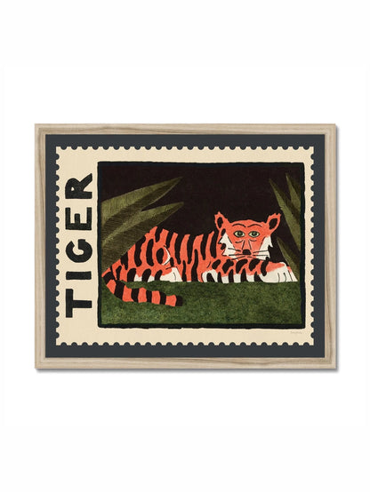 Tiger Vintage Stamp  - A3 Giclee Print