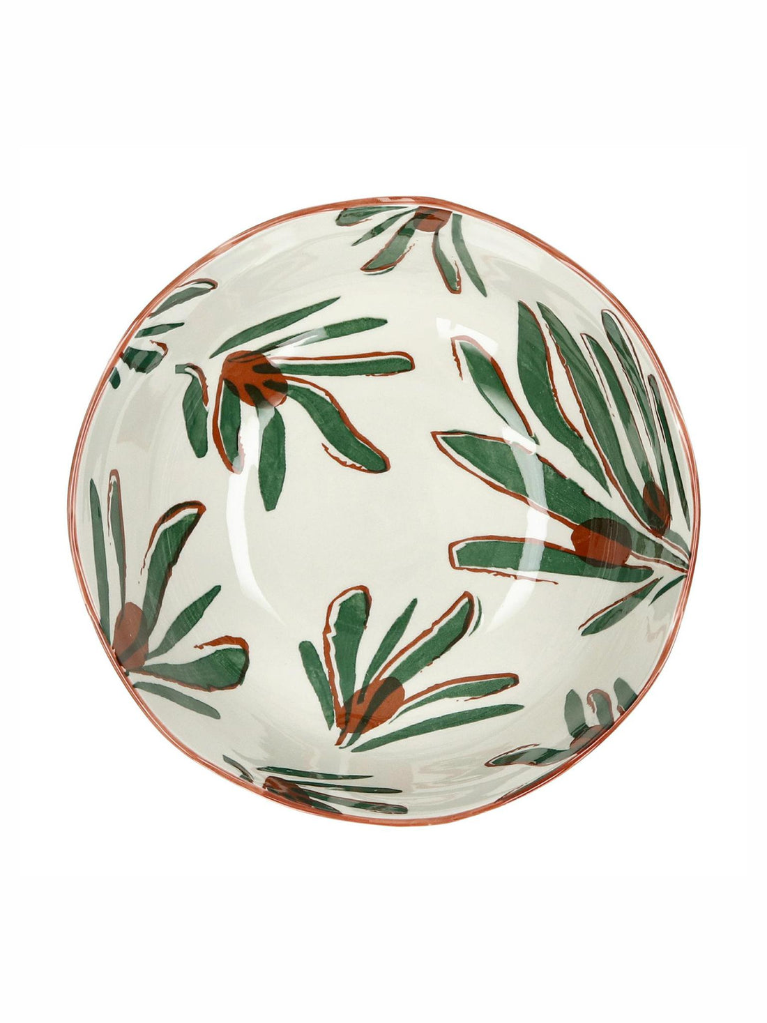 Mykonos Porcelain Salad Bowl - Patterned Green