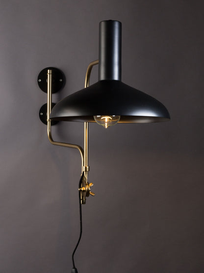 Devi Iron Wall Lamp in Black &amp; Brass