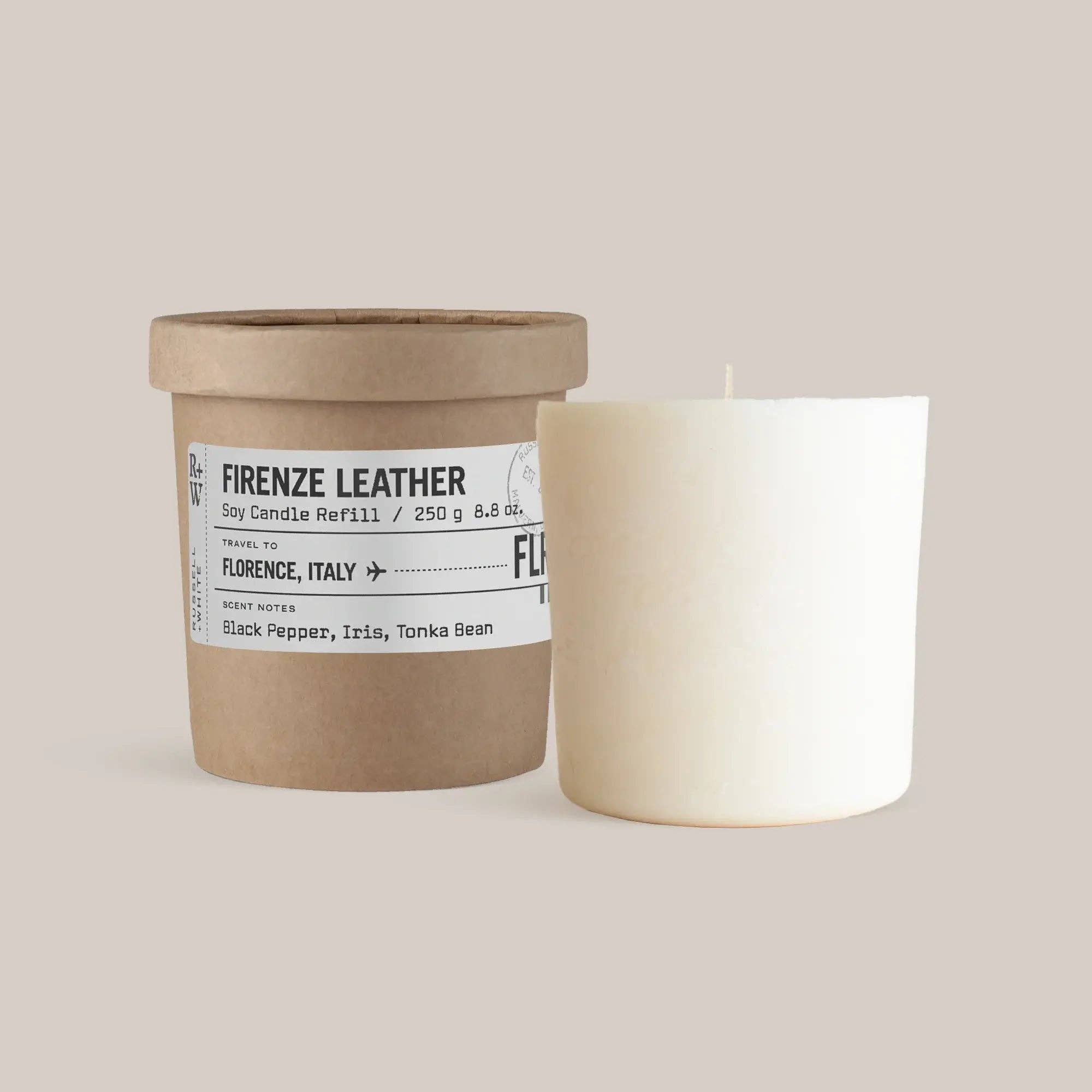 Firenze Leather Scented Candle Refill