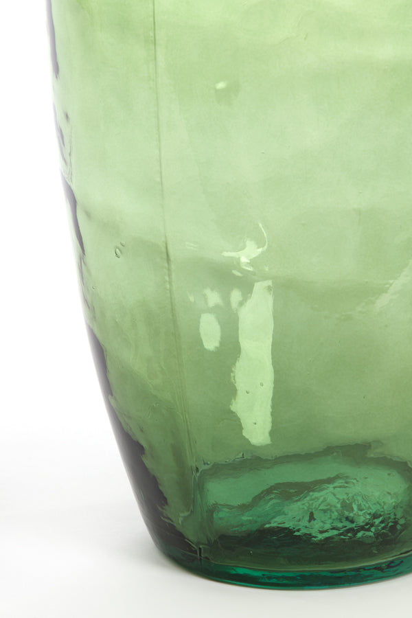 Tall Textured Green Glass Vase