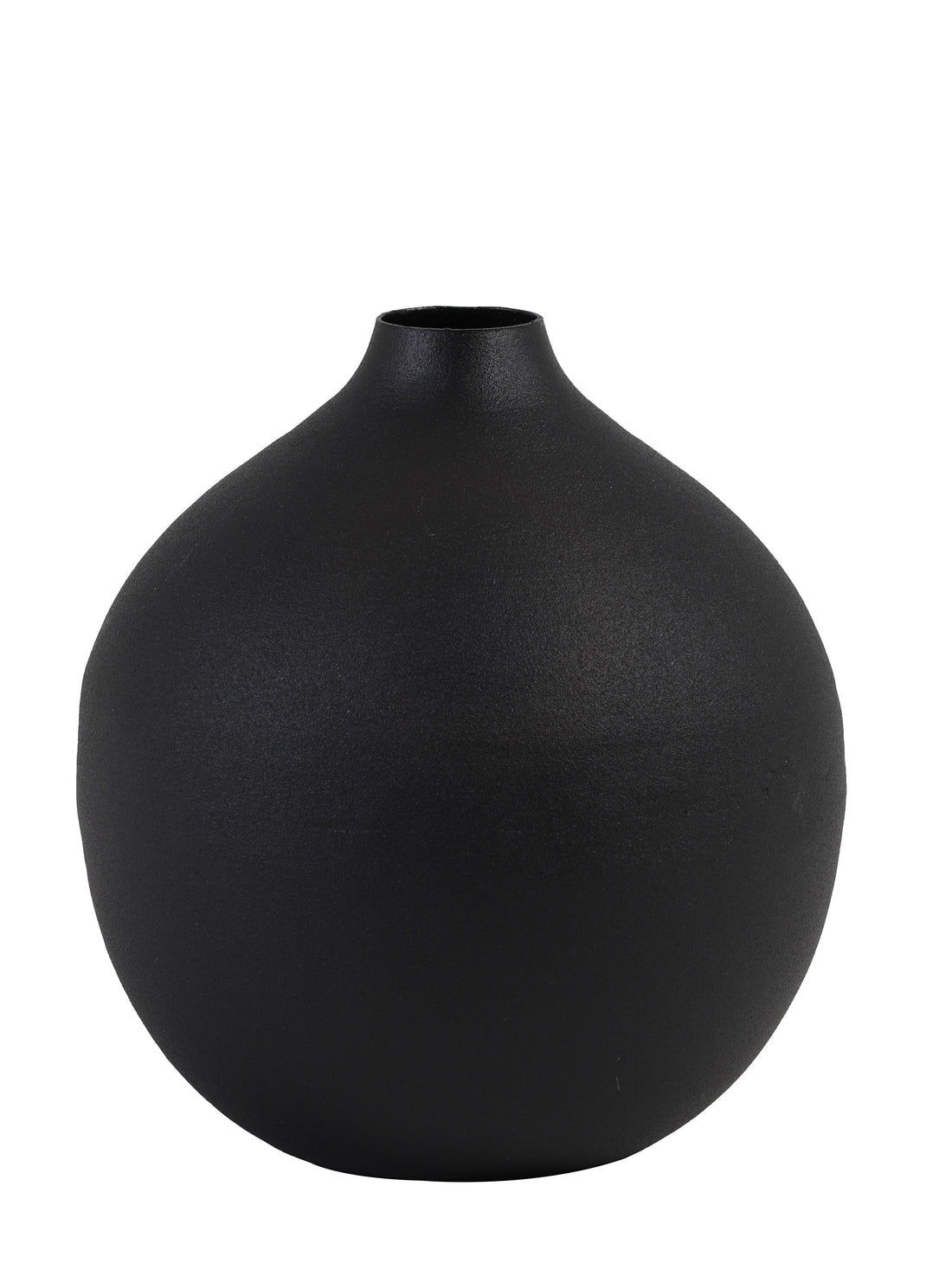 Ryat Decorative Metal Vase In Matt Black