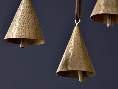 Manya Brass Hammered Metal Bells - 3 Styles Available