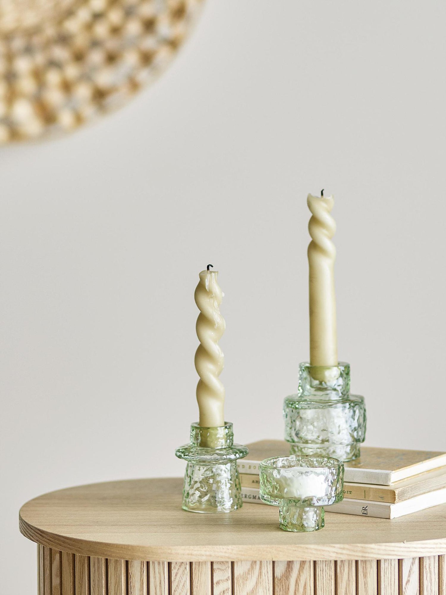 Delphia Candle Holder - Green - Glass