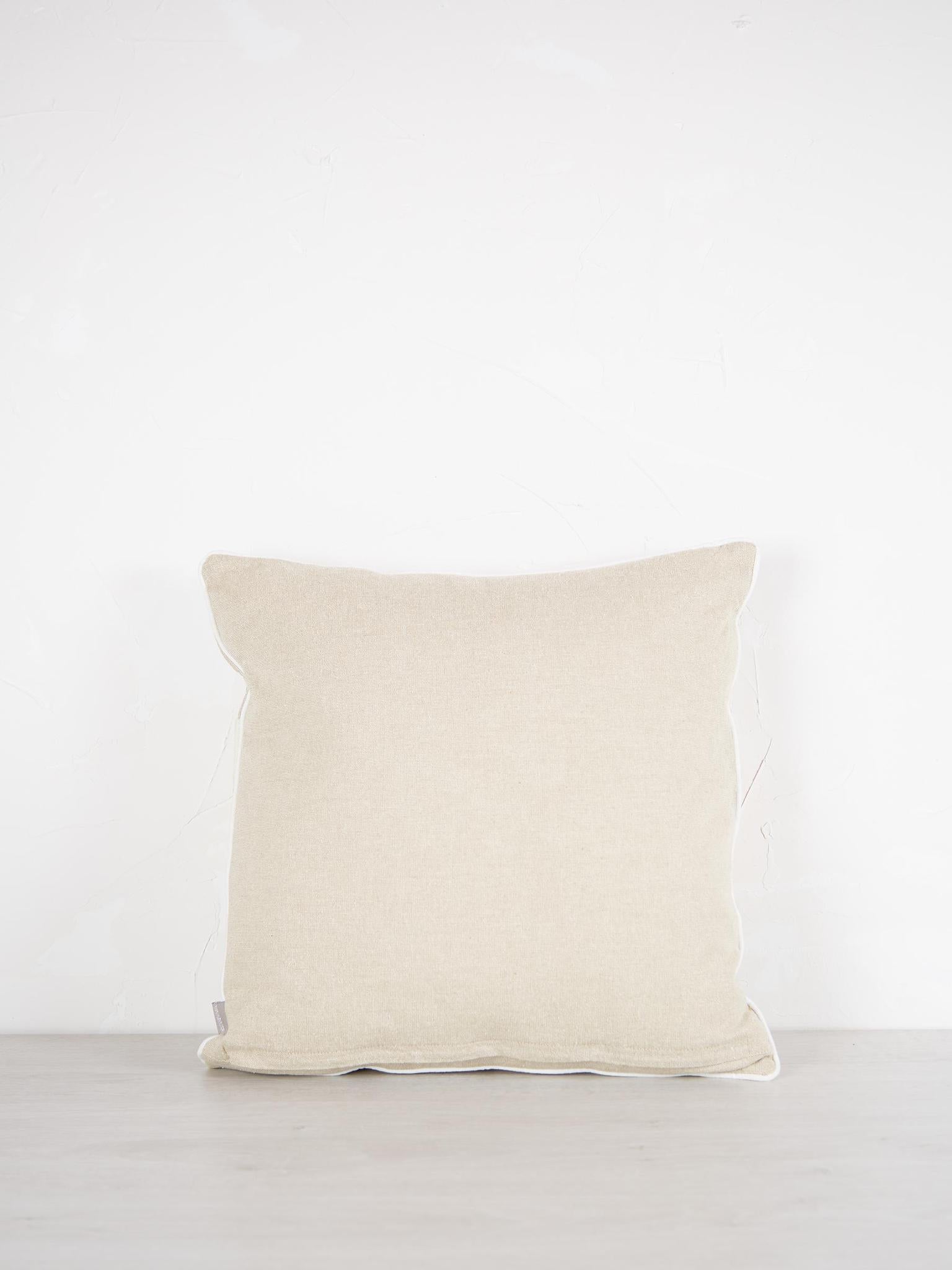 Bertille Embroidered Cushion - Geometric Print -