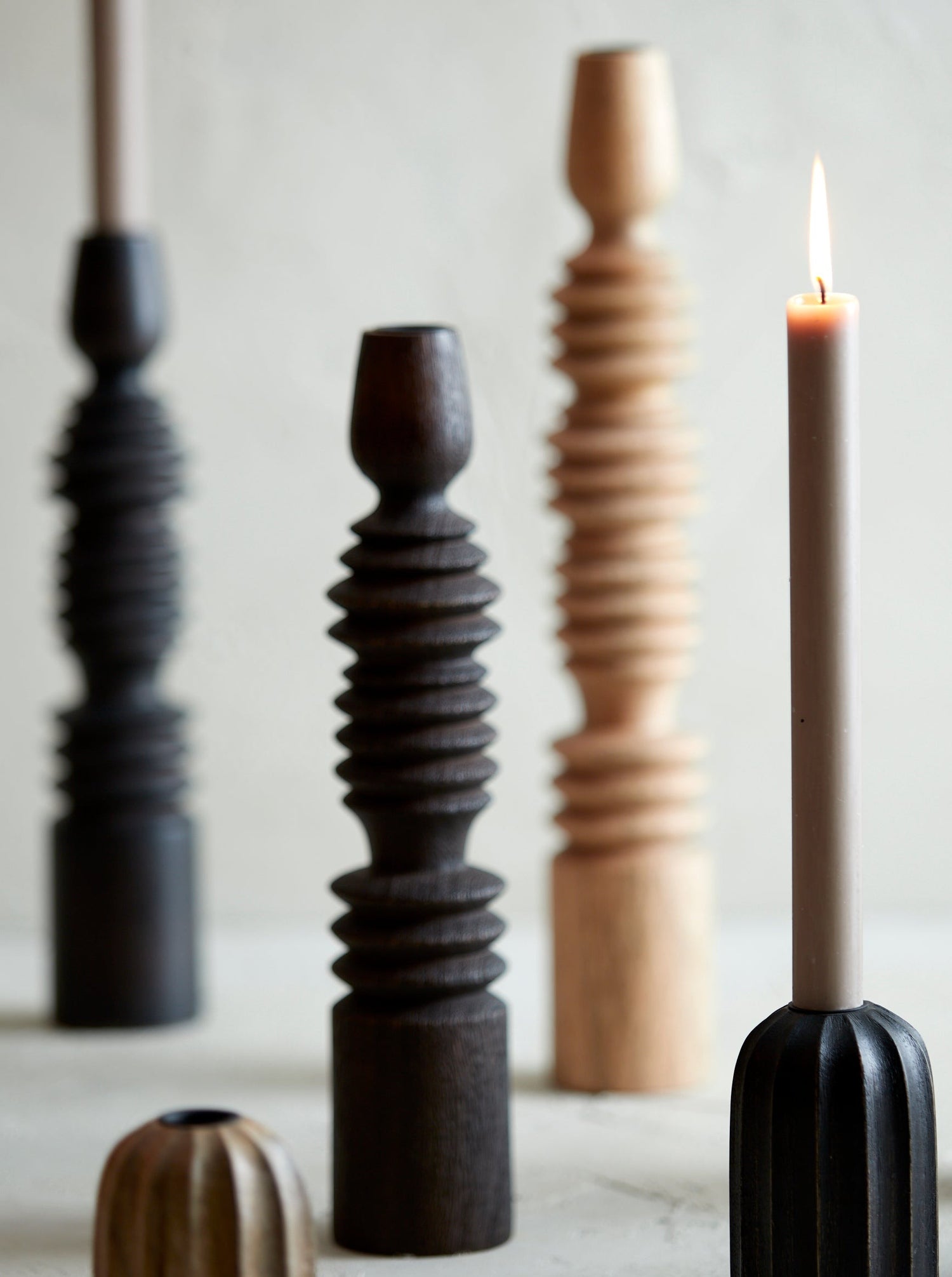 Ofir Black Mango Wood Candle Holder - 2 Sizes Available