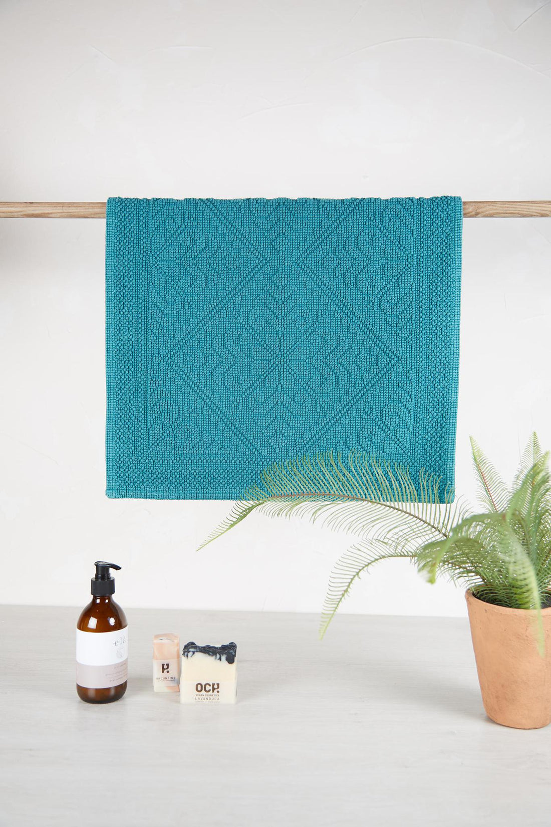 Enzo Bath Mat in Peacock Blue