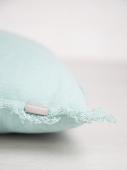 Laly Linen &amp; Cotton Plain Cushion in Opaline - 30x50cm