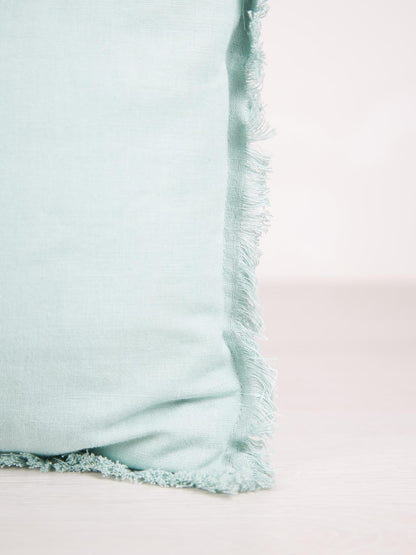 Laly Linen &amp; Cotton Plain Cushion in Opaline - 30x50cm