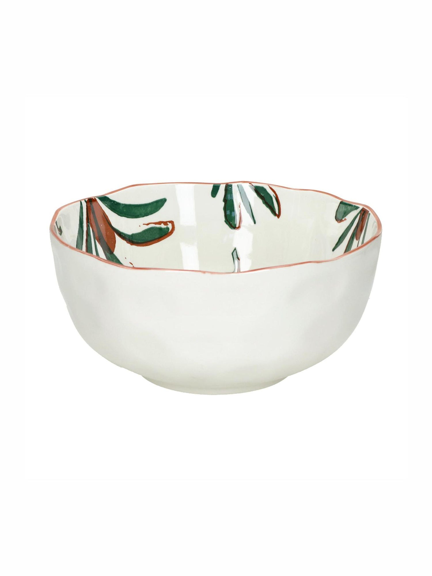 Mykonos Porcelain Salad Bowl - Patterned Green