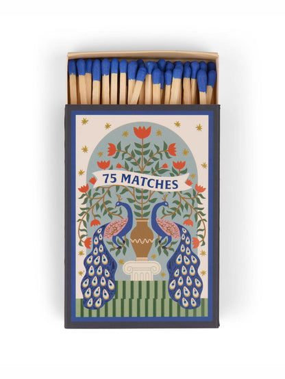 Adopo Boxed Matches Peacock Blue - 75 Matches (9.6 Cm)