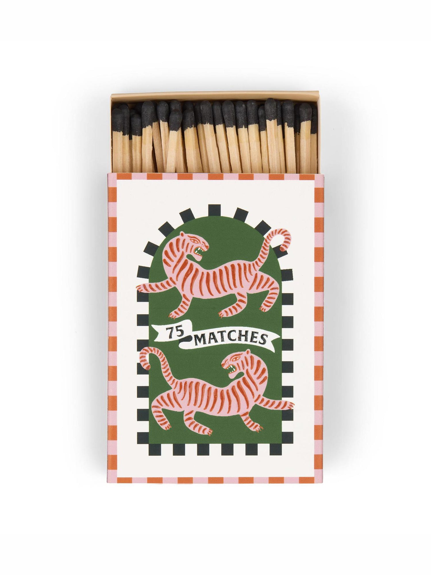 Adopo Boxed Matches &quot;Tiger&quot; Black - 75 matches (9.6 CM)