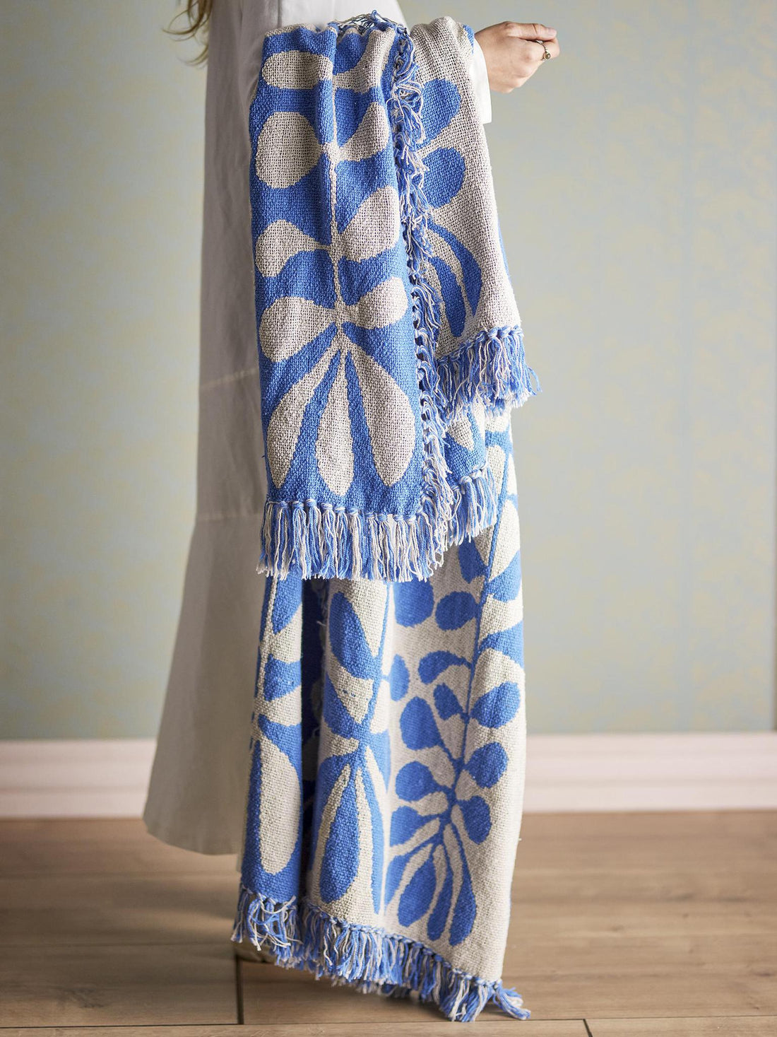 Nevine Throw - Blue - Recycled Cotton