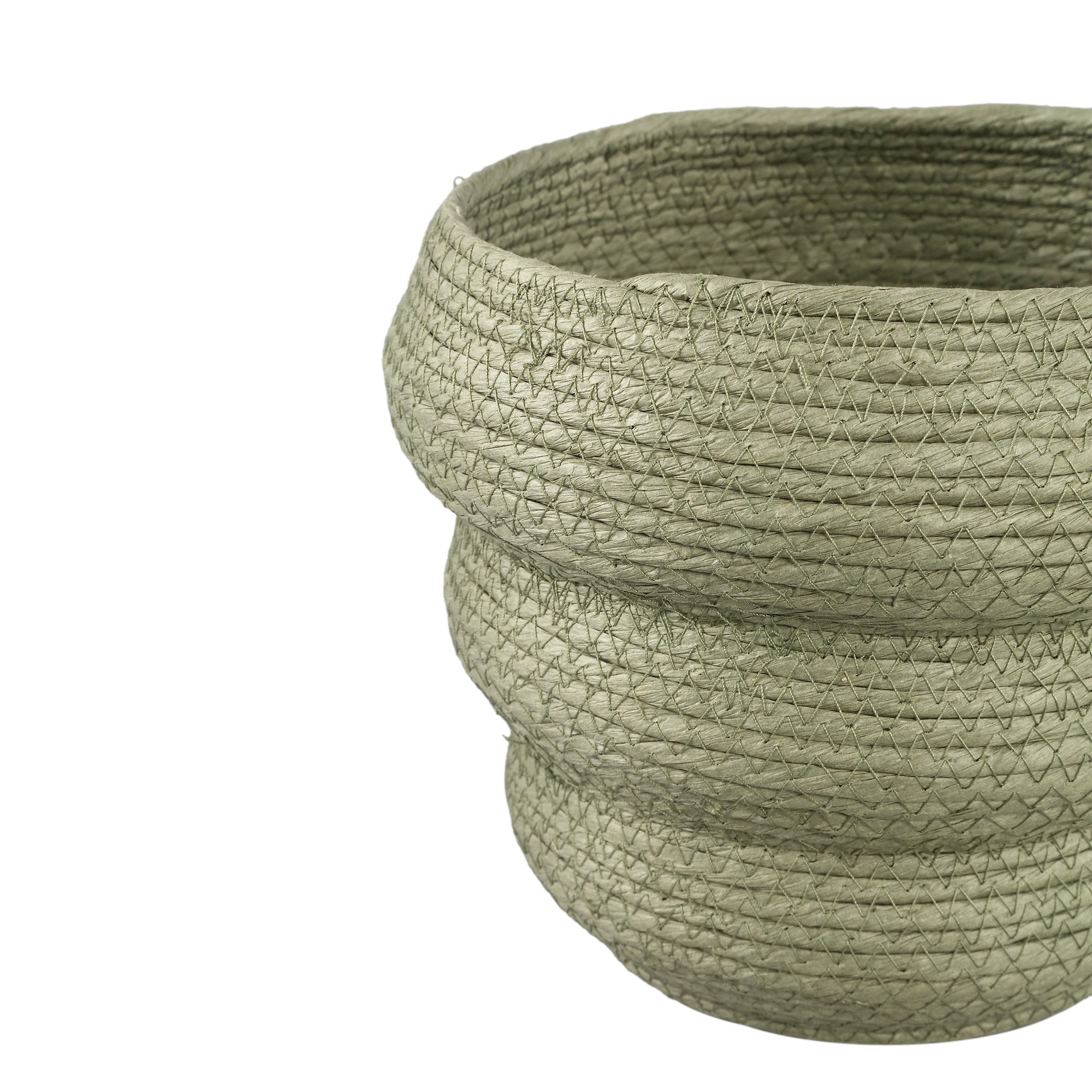 Summera Green Layered Paper Rope Plant Pot / Basket - 3 Sizes Available