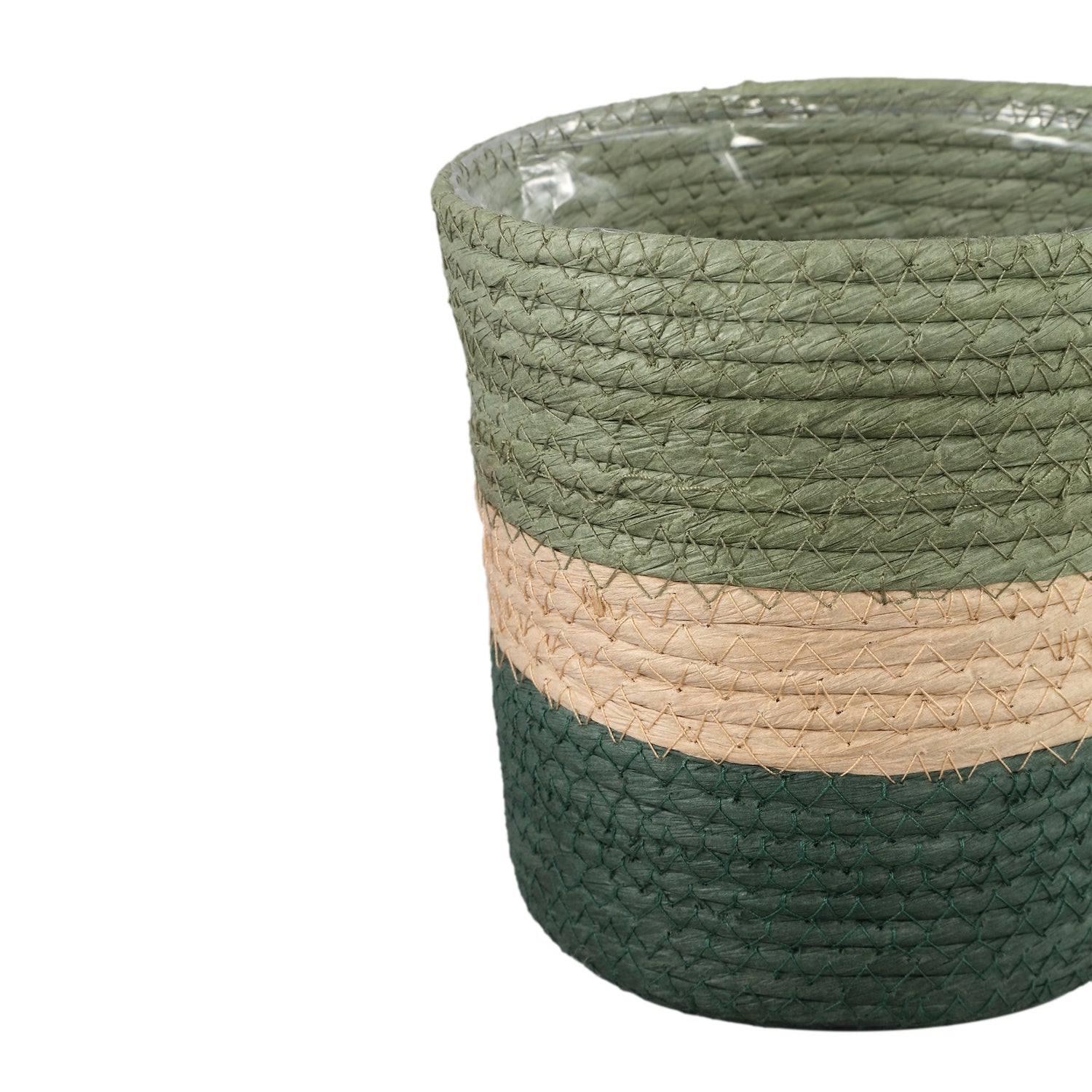 Tyro Green Layered Paper Rope Plant Pot / Basket - 3 Sizes Available