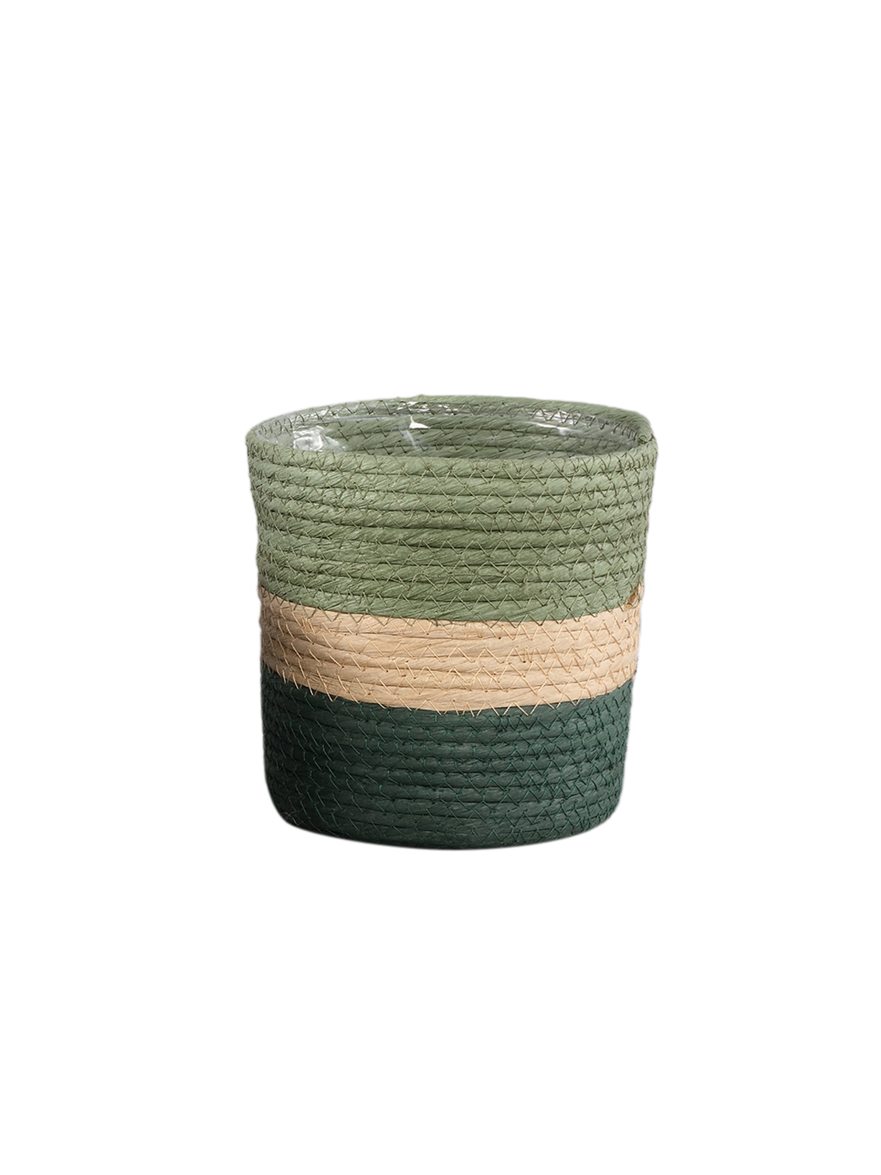 Tyro Green Layered Paper Rope Plant Pot / Basket - 3 Sizes Available