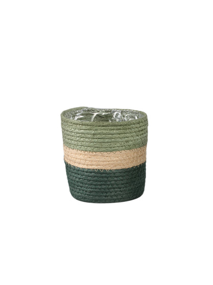 Tyro Green Layered Paper Rope Plant Pot / Basket - 3 Sizes Available