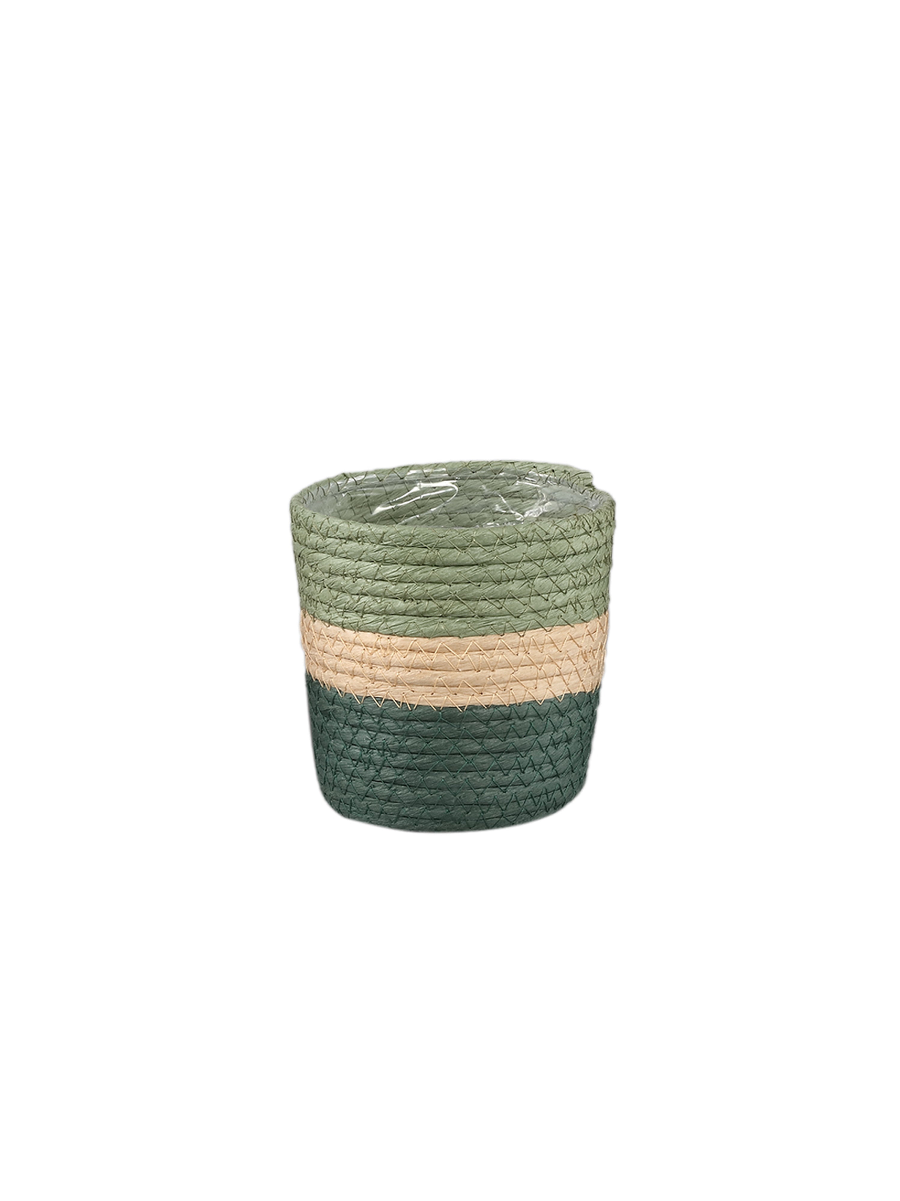 Tyro Green Layered Paper Rope Plant Pot / Basket - 3 Sizes Available