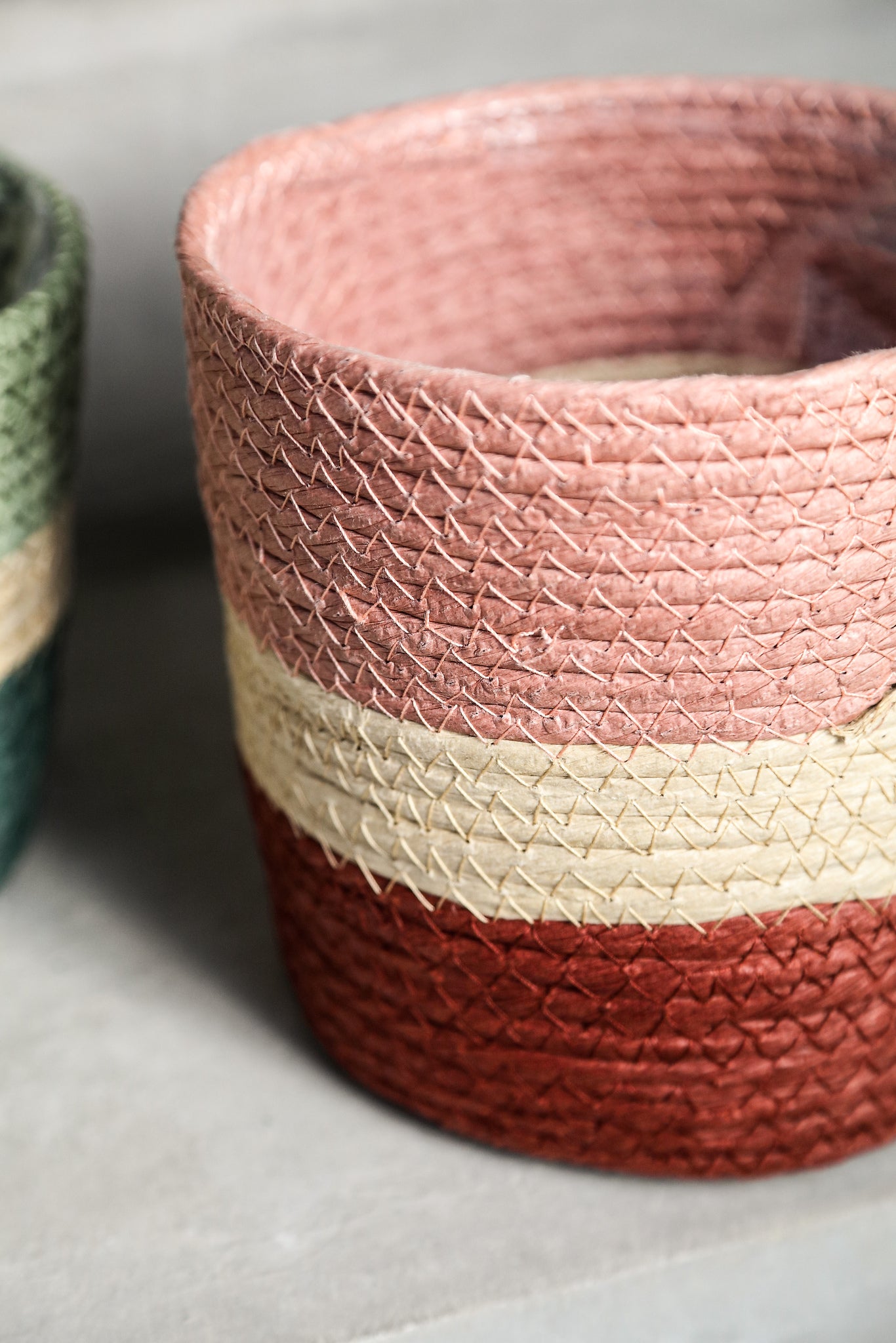 Tyro Pink Layered Paper Rope Plant Pot - 3 Sizes Available