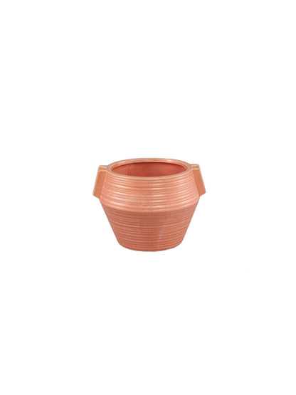 Shaine Orange Ribbed Ceramic Plant Pot - 2 Sizes Available