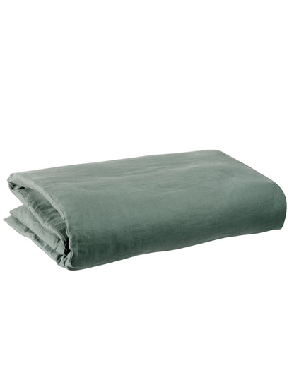 Zeff Stonewashed Linen King Size Duvet Cover - Thyme