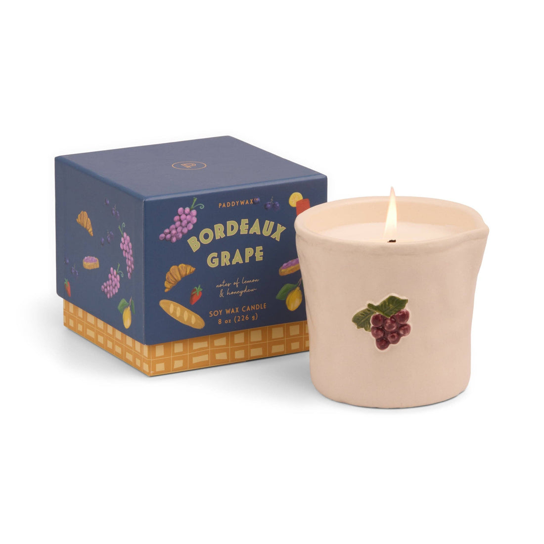 Paddywax Bistro Grapes Ceramic Candle - Bordeaux Grape