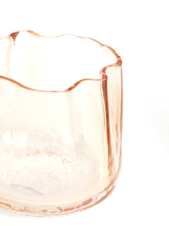 Small Organic Glass Tealight Holder - Peach