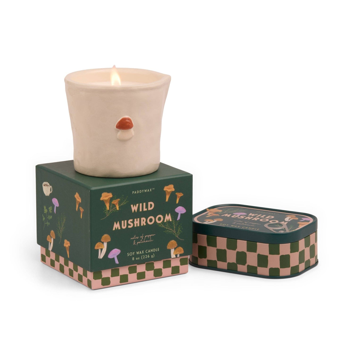 Paddywax Bistro Mushroom Ceramic Candle - Wild Mushroom