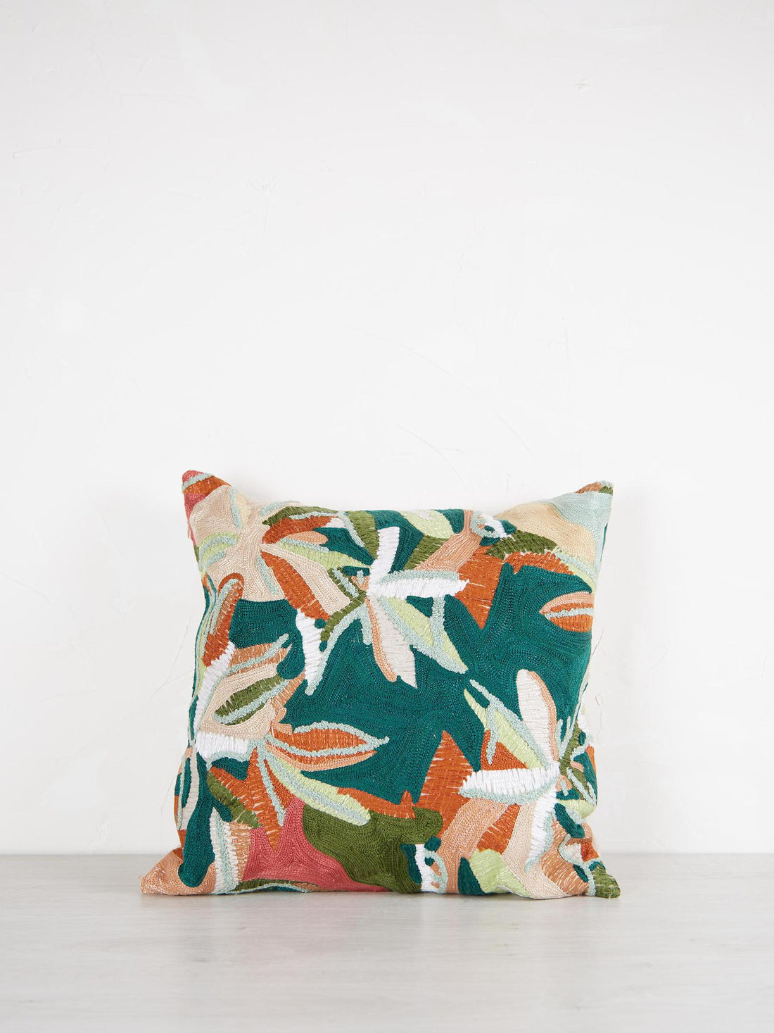 Alina Embroidered Cushion - Petrole