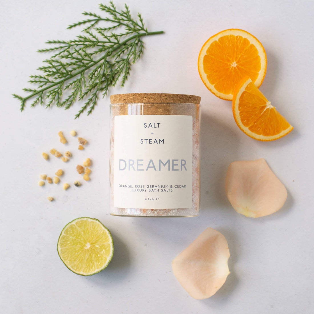 Dreamer - Rose Geranium &amp; Cedar Bath Salts 80g &amp; 432g