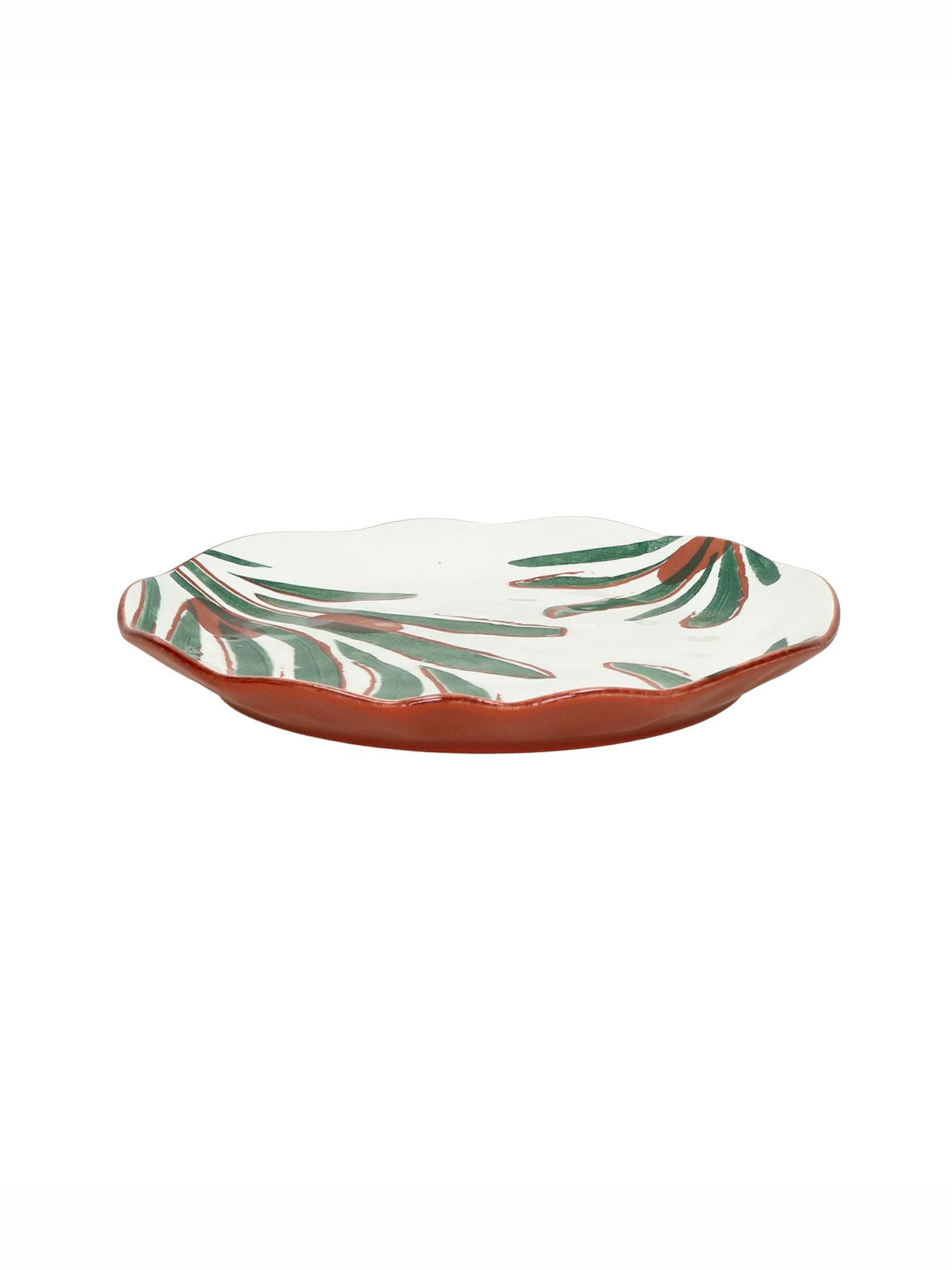 Mykonos Porcelain Dessert Plate - Patterned Green