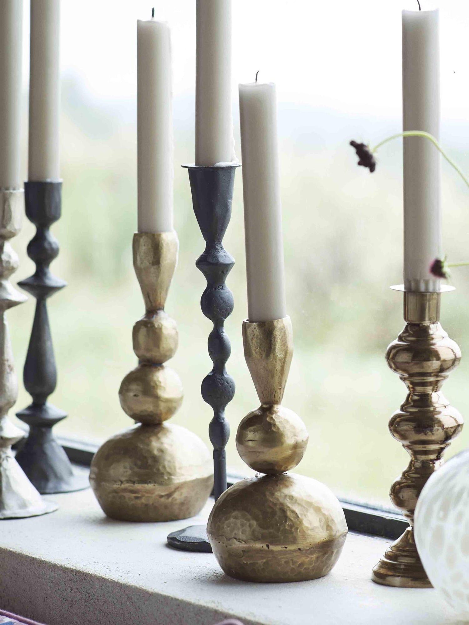 Hand Forged Brass Candlestick - 2 Sizes Available