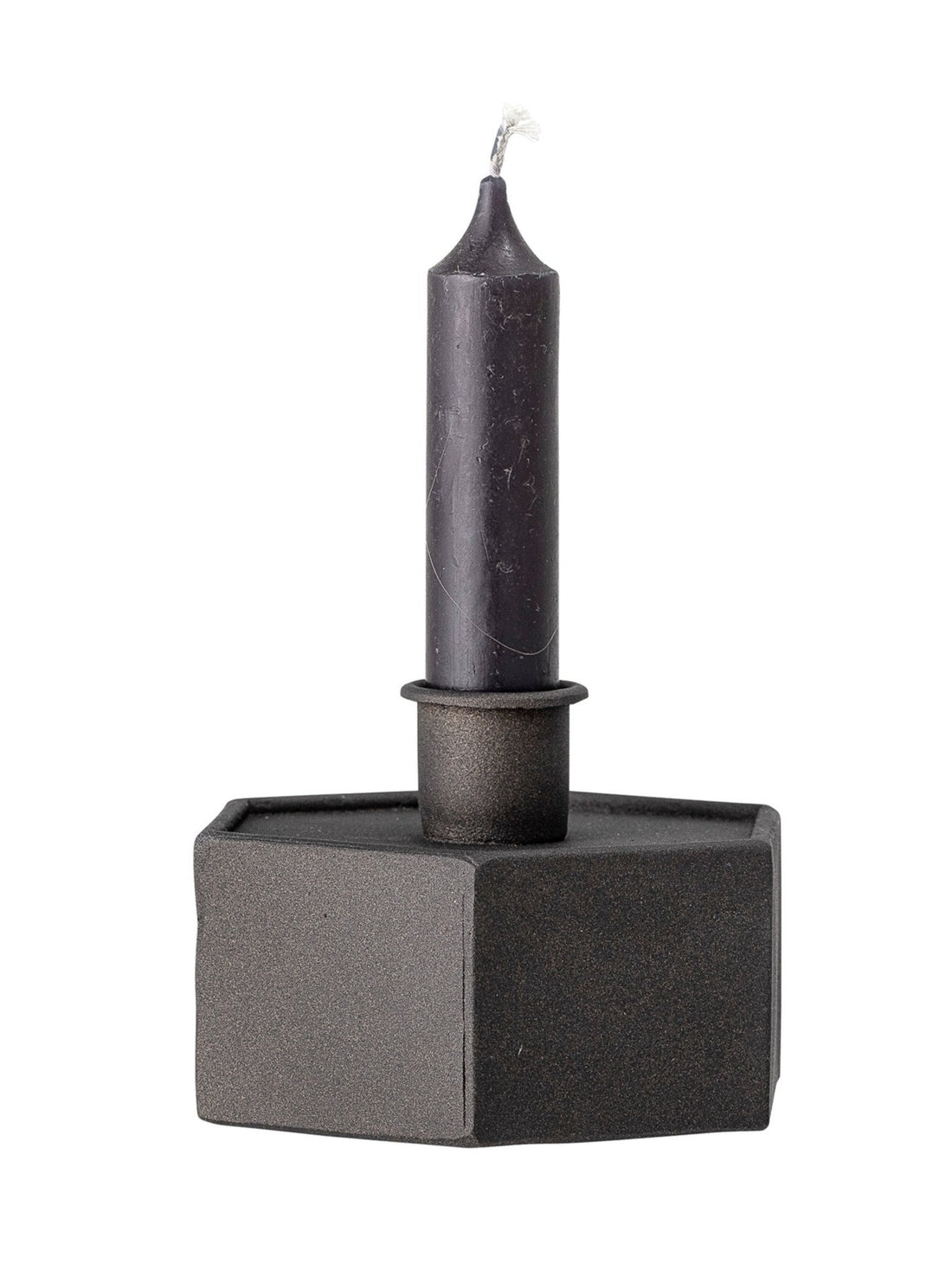 Nedal Geometric Candle Holder in Black Metal