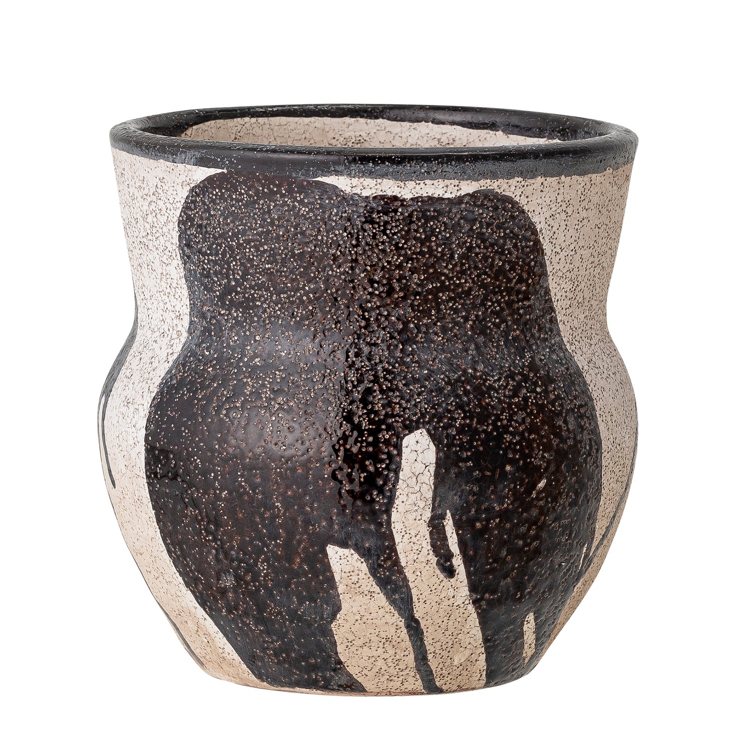 Nala Decorative Black Terracotta Flowerpot