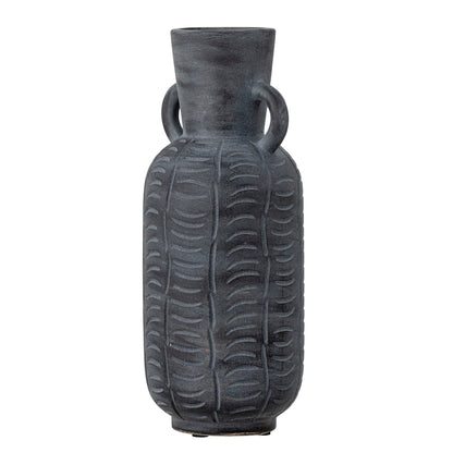 Rane Grey Debossed Ceramic Vase