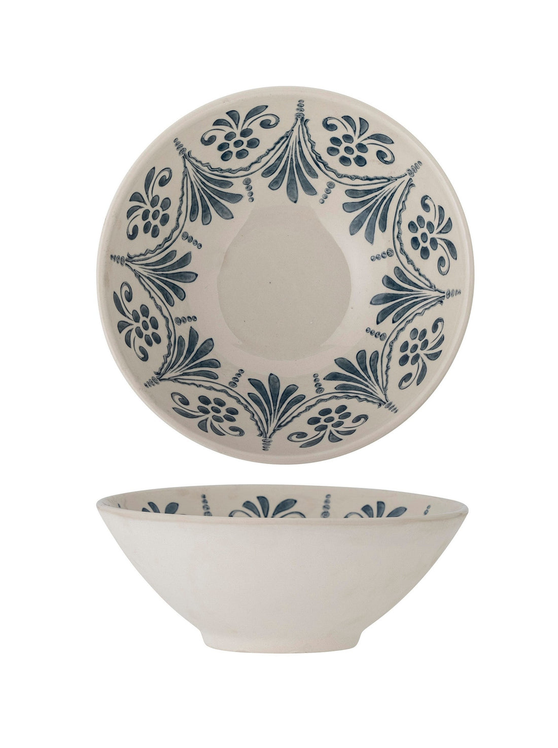 Heikki Hand Painted Stoneware Serving Bowl - Blue