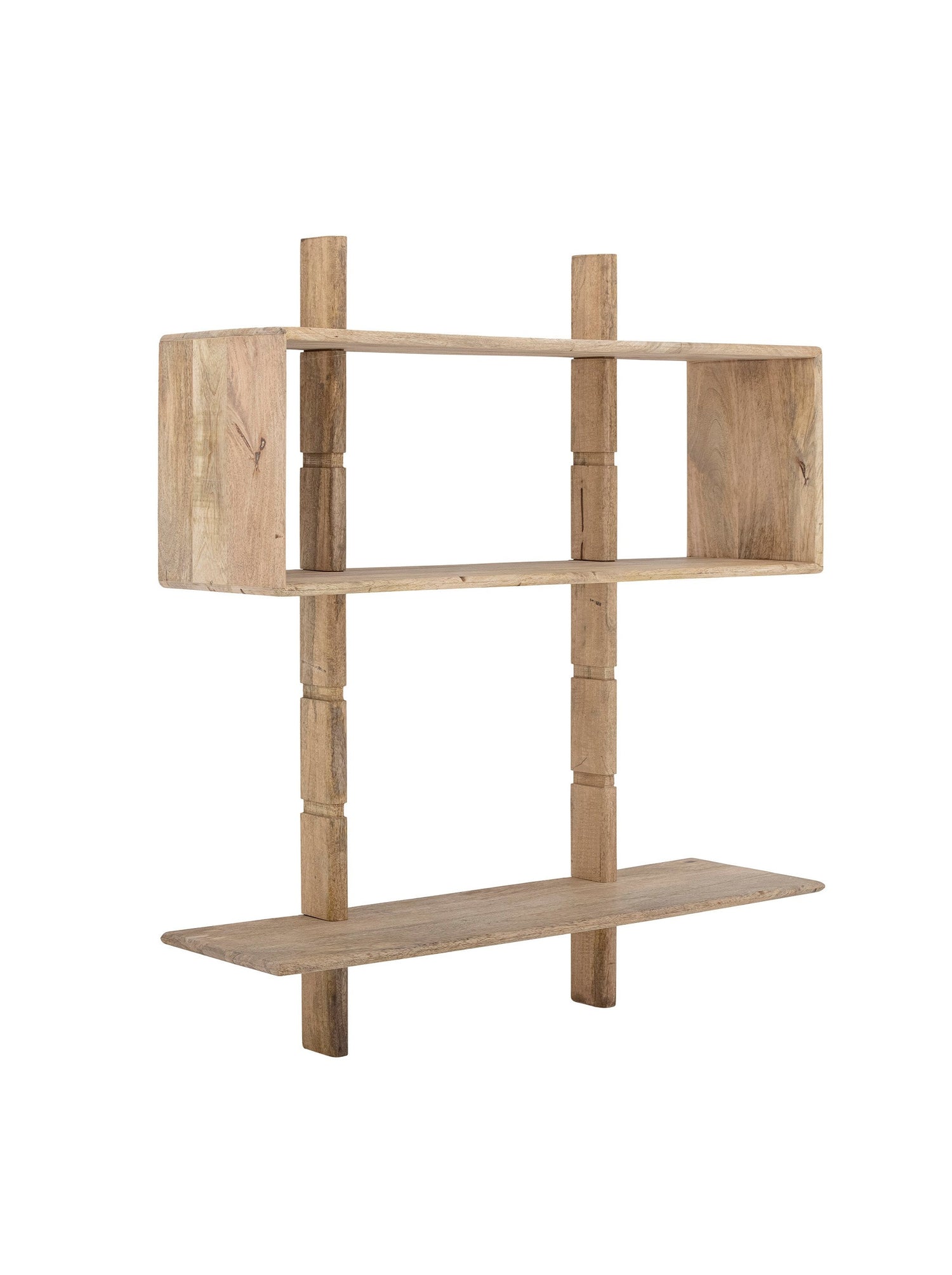 Millian Mango Wood Modular Shelving With Box Shelf