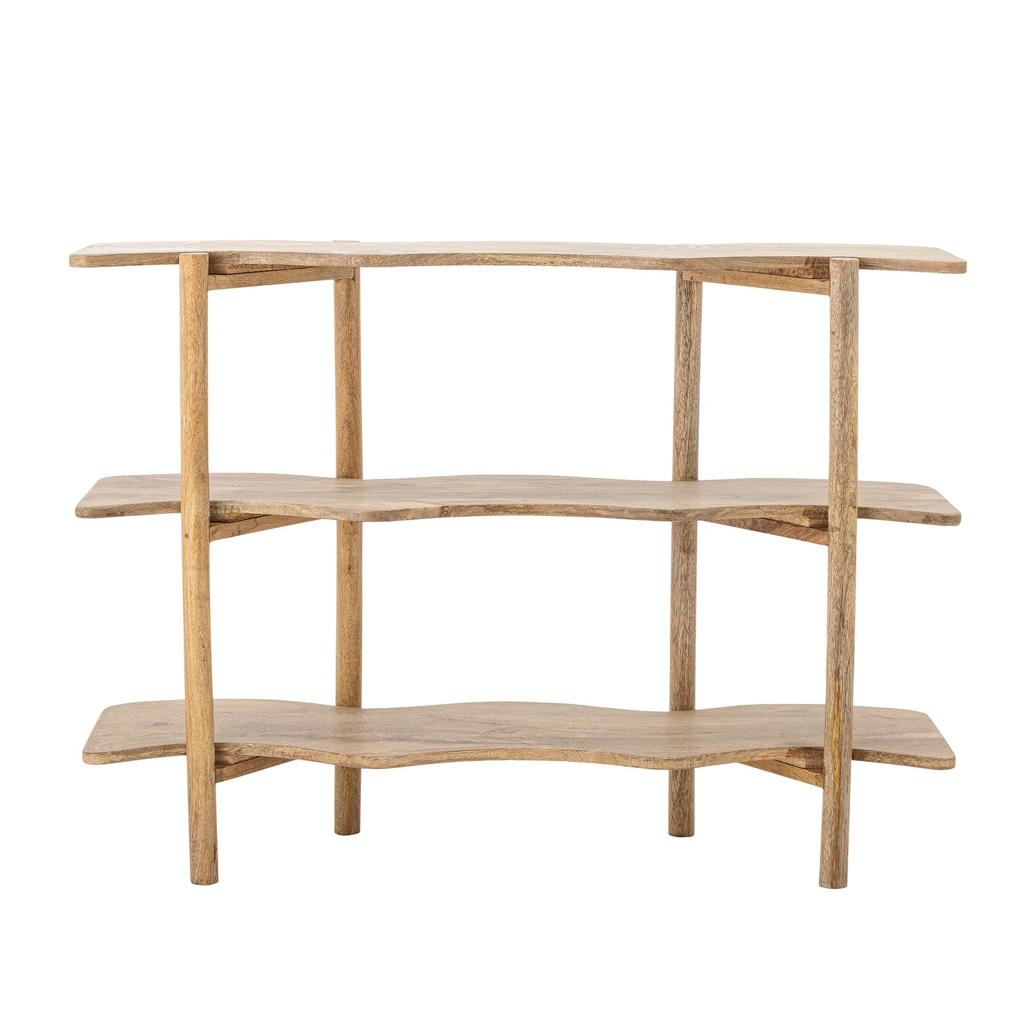 Rivoli Mango Wood Waved Bookcase