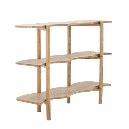 Rivoli Mango Wood Waved Bookcase