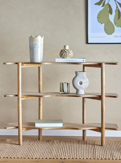 Rivoli Mango Wood Waved Bookcase